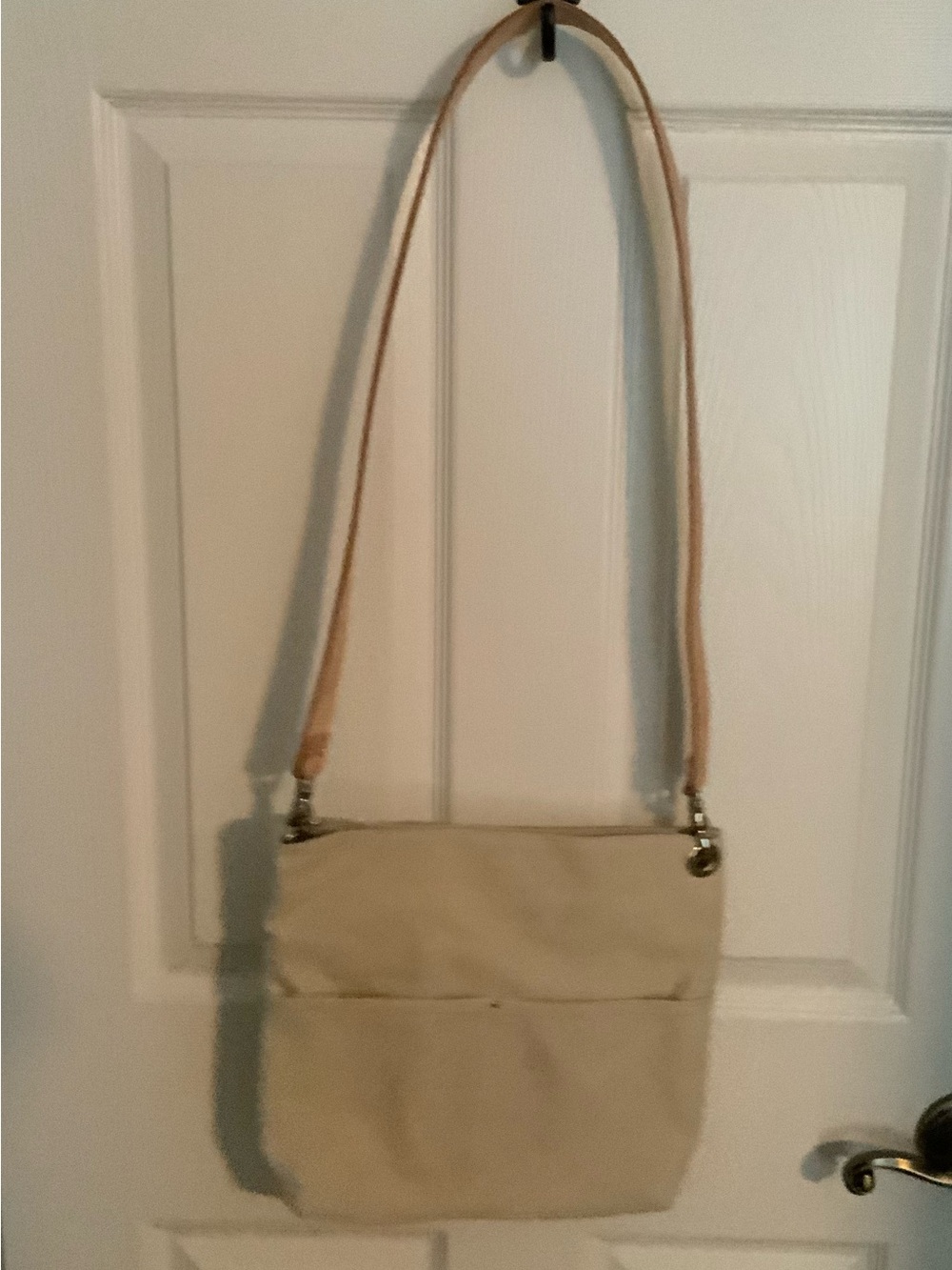 Neutral Cream Crossbody Bag with Adjustable Strap